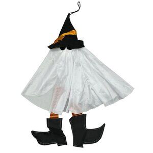 Halloween Witch ghost Hanging Decoration With Hat & Boots 22" white orange READ